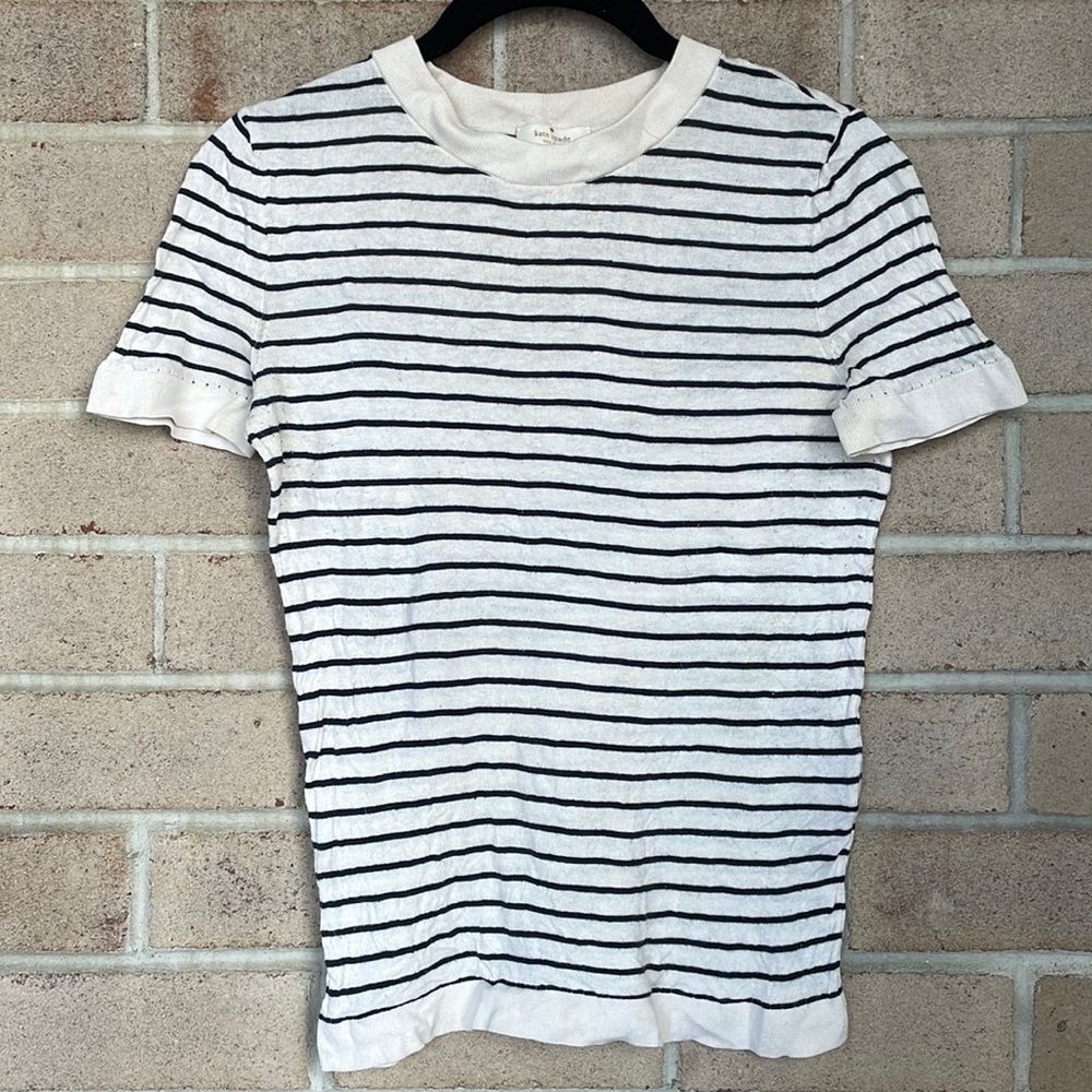 Kate Spade Striped Mock Neck Sweater